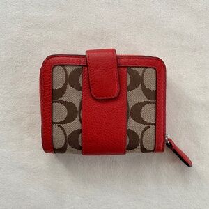 Coach Park Signature Stripe Medium Zip Around Wallet